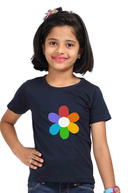 Rain Bow Flower Girls Tees