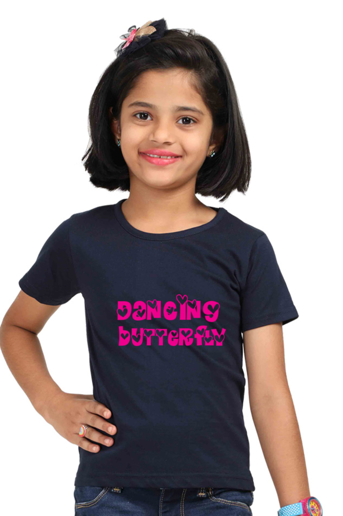 Dancing Butterfly printed stylish Girl's T-Shirt