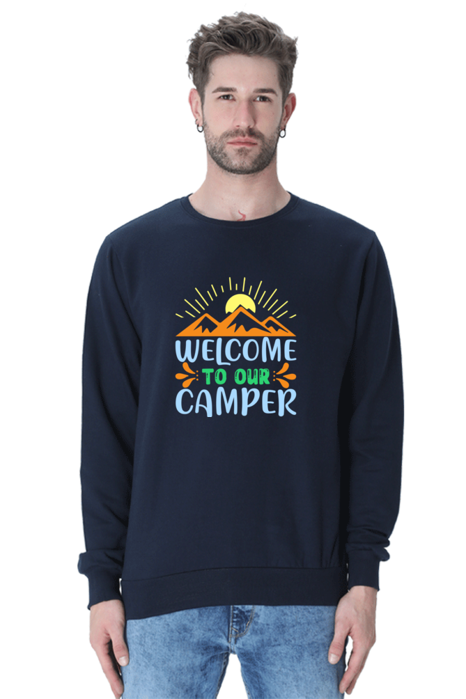 funny text printed sweatshirt for camping