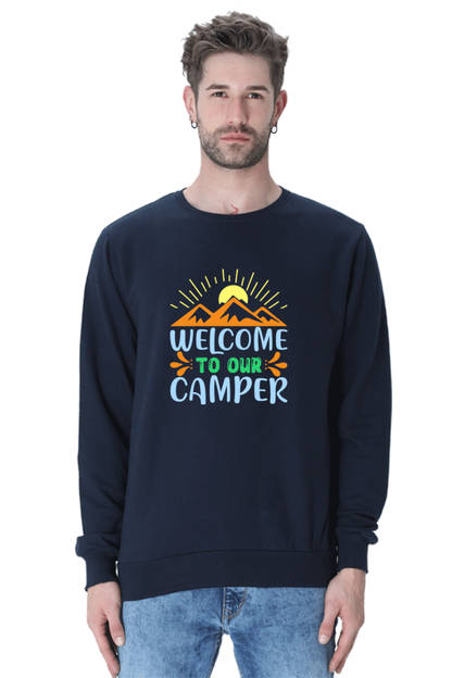 funny text printed sweatshirt for camping