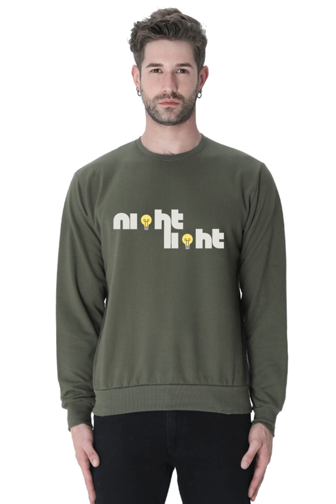 night light cool text printed sweatshirt