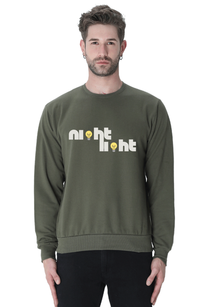 night light cool text printed sweatshirt