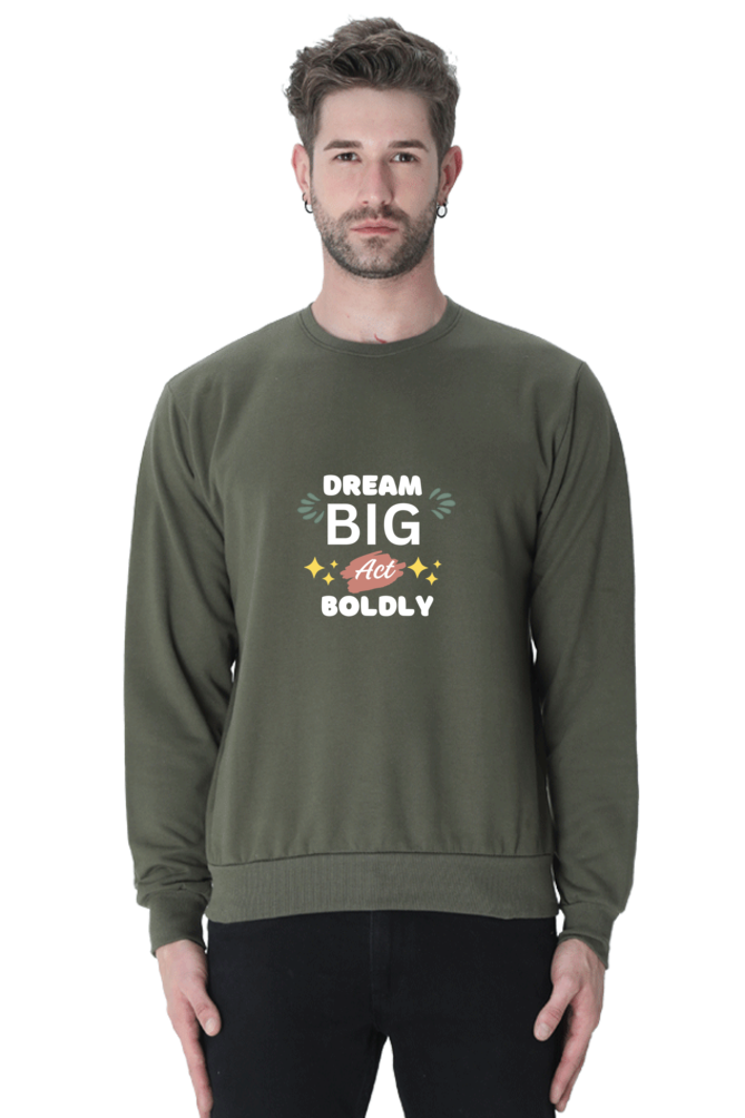 motivational printed crewneck sweatshirt