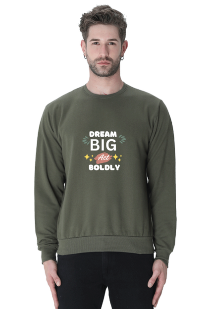 motivational printed crewneck sweatshirt