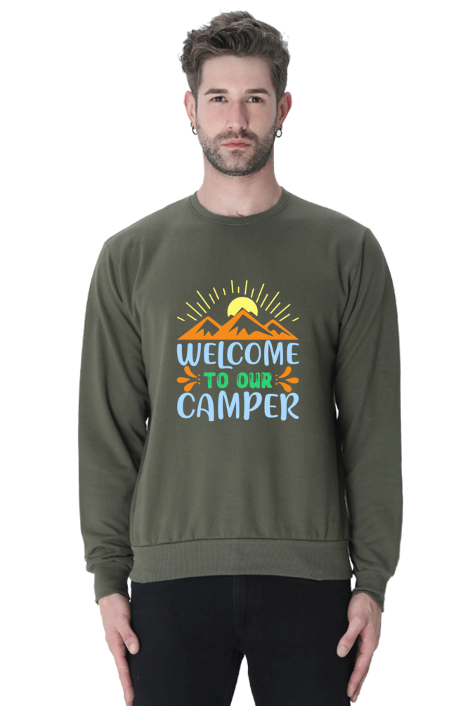 funny text printed sweatshirt for camping