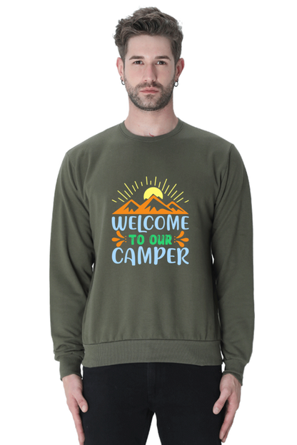 funny text printed sweatshirt for camping