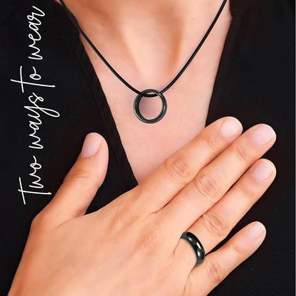 Unisex Black Rings Anxiety Balance Stone - Health Care