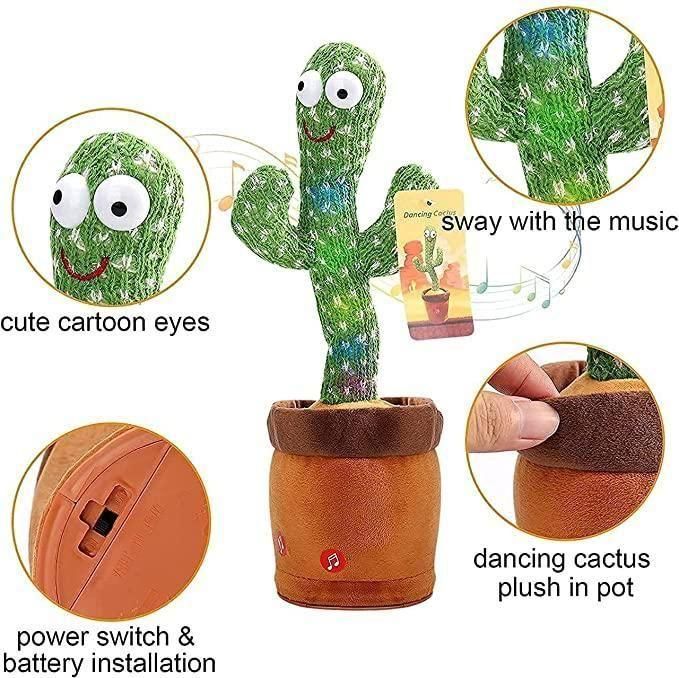 LED Musical Dancing & Mimicry Cactus Toy - Toys