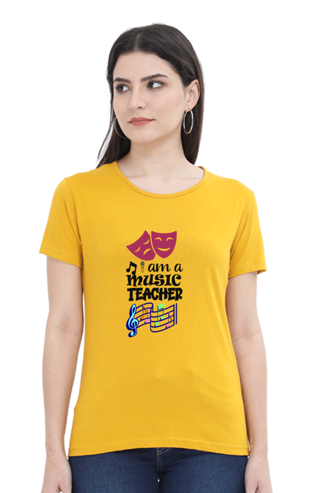 Music Teacher printed women's T-Shirt