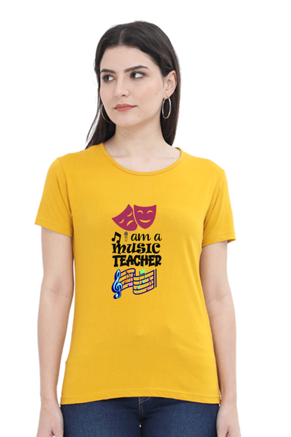 Music Teacher printed women's T-Shirt