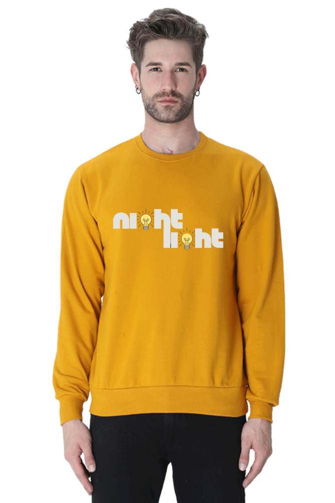 night light cool text printed sweatshirt