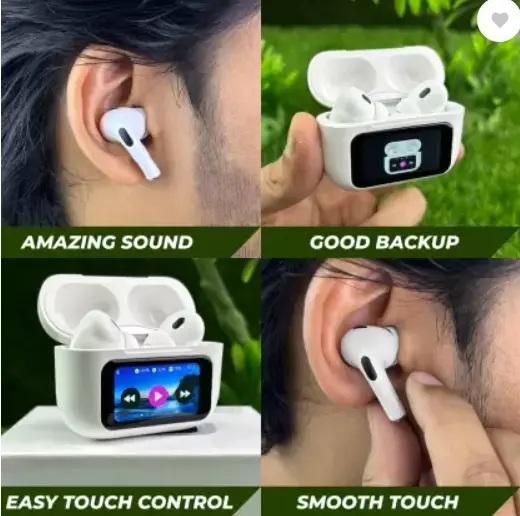 Smart Wireless Earbuds with LCD Touch Screen - Electronics & Gadgets