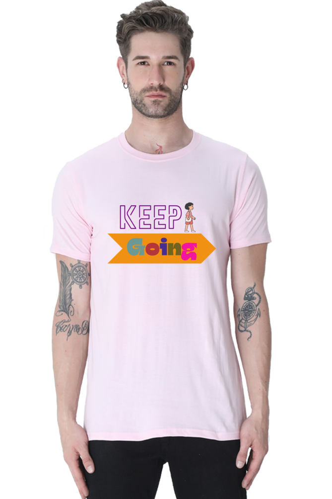 Keep Going Versatile Round Neck T-Shirts for Men