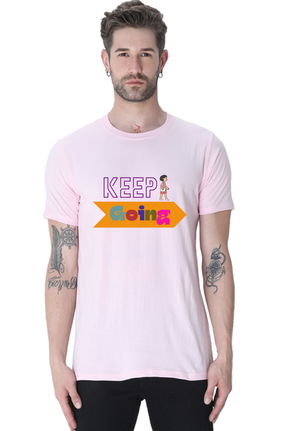 Keep Going Versatile Round Neck T-Shirts for Men