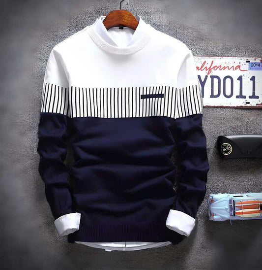 Cotton Color Block Full Sleeves Mens Sweatshirt