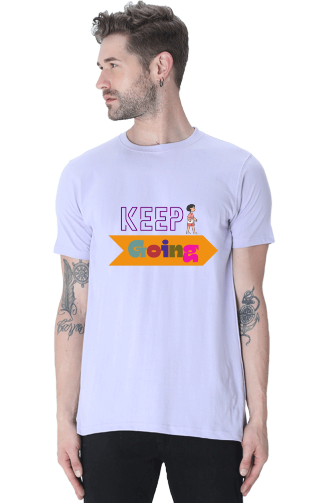 Keep Going Versatile Round Neck T-Shirts for Men