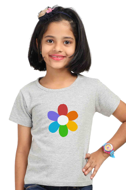 Rain Bow Flower Girls Tees