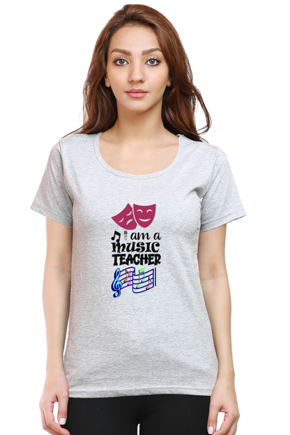 Music Teacher printed women's T-Shirt