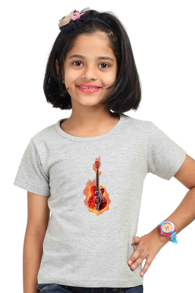 Guitar Printed Girls T-shirt