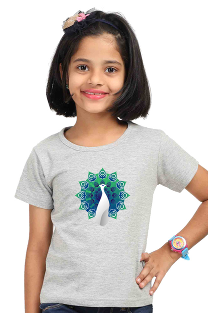 cute peacock stylish Girls Tee