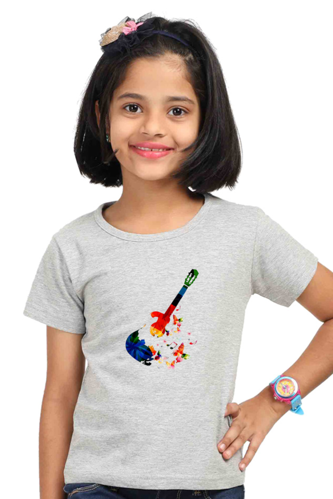 Guitar Printed Graphics Girls T-Shirt