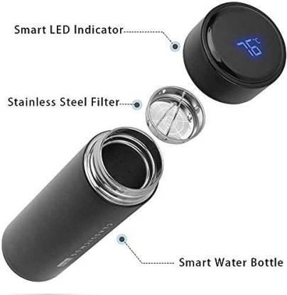 Stainless Steel Temperature Water Bottle Thermos, Double Wall Vacuum Intelligent Cup with LCD Smart Display (500 ML) - Drinkware