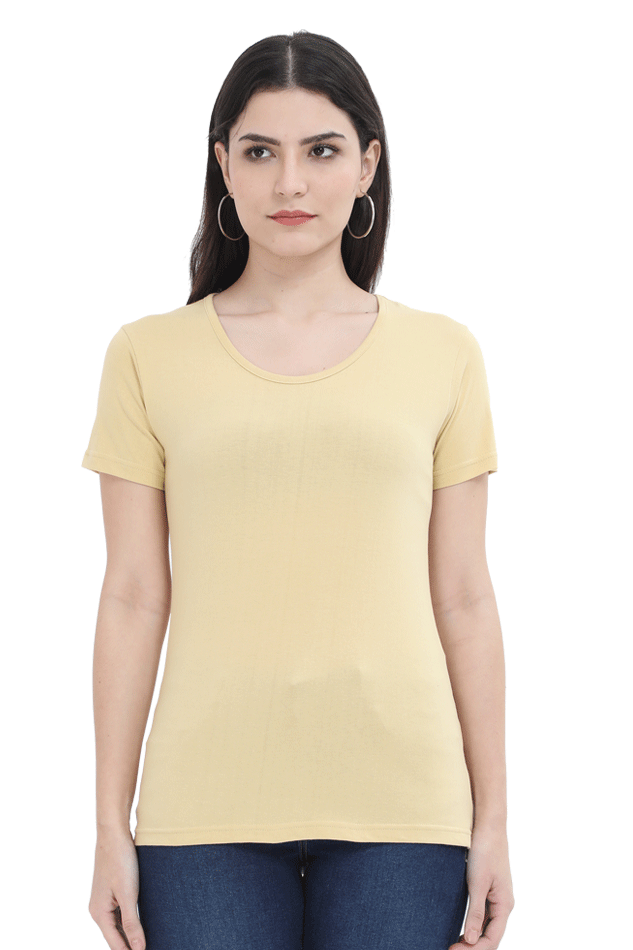 Light Colored Plain Women's T-Shirt - Casual & Comfy Everyday Wear