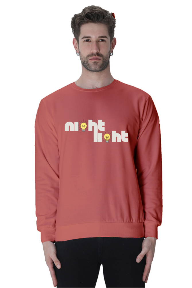 night light cool text printed sweatshirt