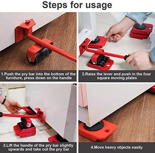 Furniture Lifter -Furniture Lifter Mover Tool Set Heavy Duty Furniture Shifting Lifting Moving Tool with Wheel Pads - Home Improvement