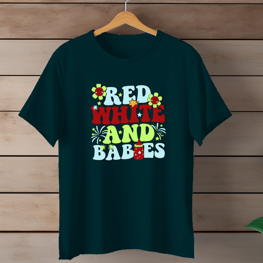 Red White & Babies printed Oversized Classic T-Shirts Are a Wardrobe Essential