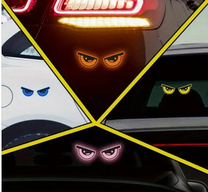 2 Pieces Monster Eyes Car Reflective Stickers Pack of 1 - Car Accessories