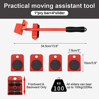 Furniture Lifter -Furniture Lifter Mover Tool Set Heavy Duty Furniture Shifting Lifting Moving Tool with Wheel Pads - Home Improvement