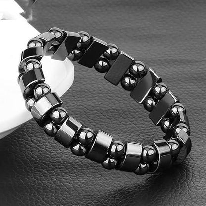 Magnetic Sugar Control Bracelet,Unisex Stylish Health Care Magnetic Black Stone Therapy Bracelet - Health Care