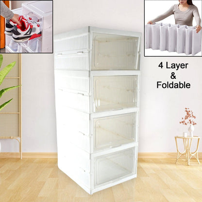 4 Layer Foldable Shoe Rack Organizer - Home Improvement