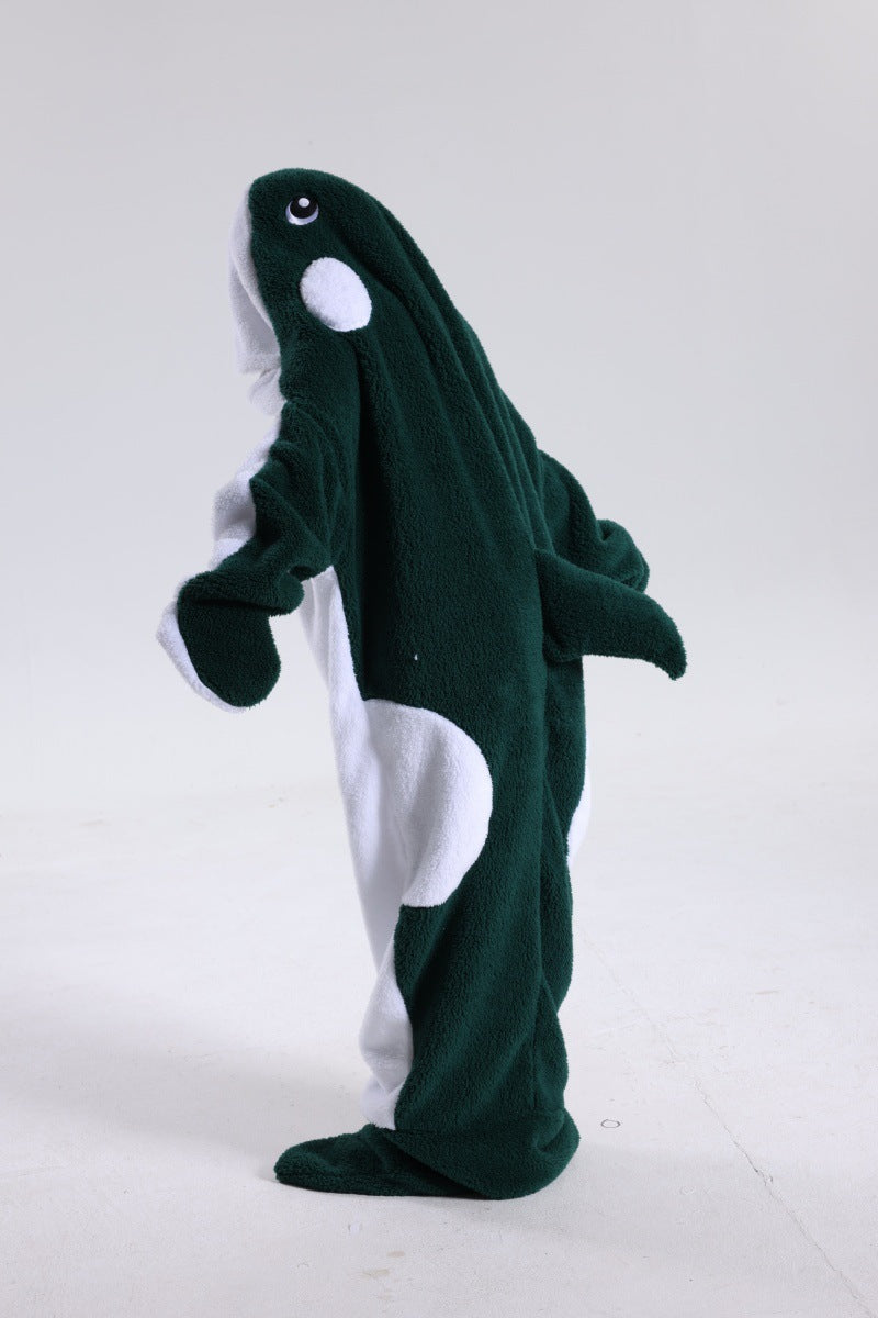 Dolphin & Shark Hooded Blanket – Soft Plush Sleeping Bag for Kids & Adults
