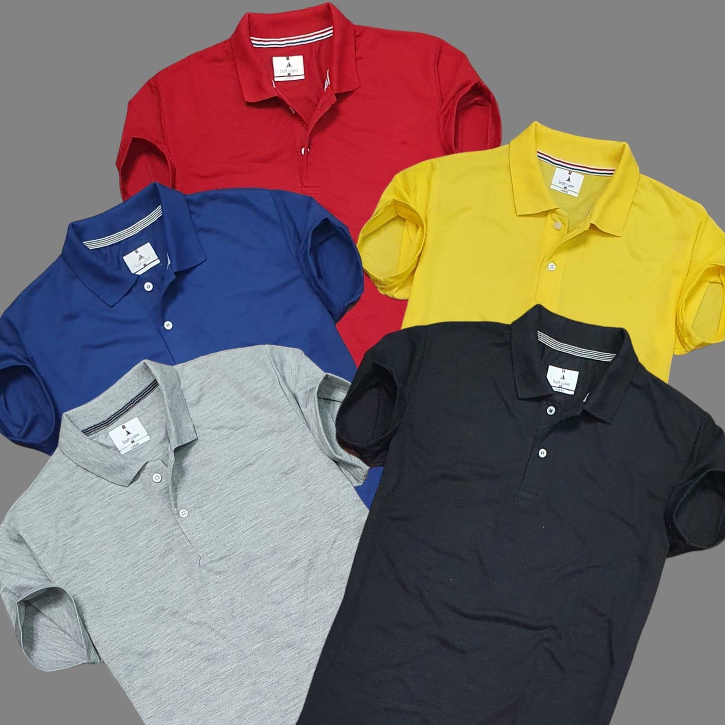 Plain Matty Solid Half Sleeves Mens Polo neck T-Shirt combo Pack Of 5