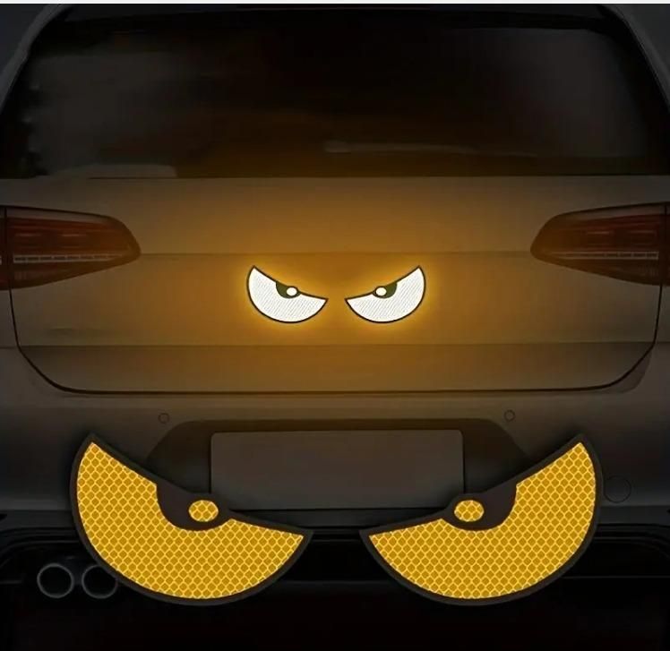 2 Pieces Monster Eyes Car Reflective Stickers Pack of 1 - Car Accessories