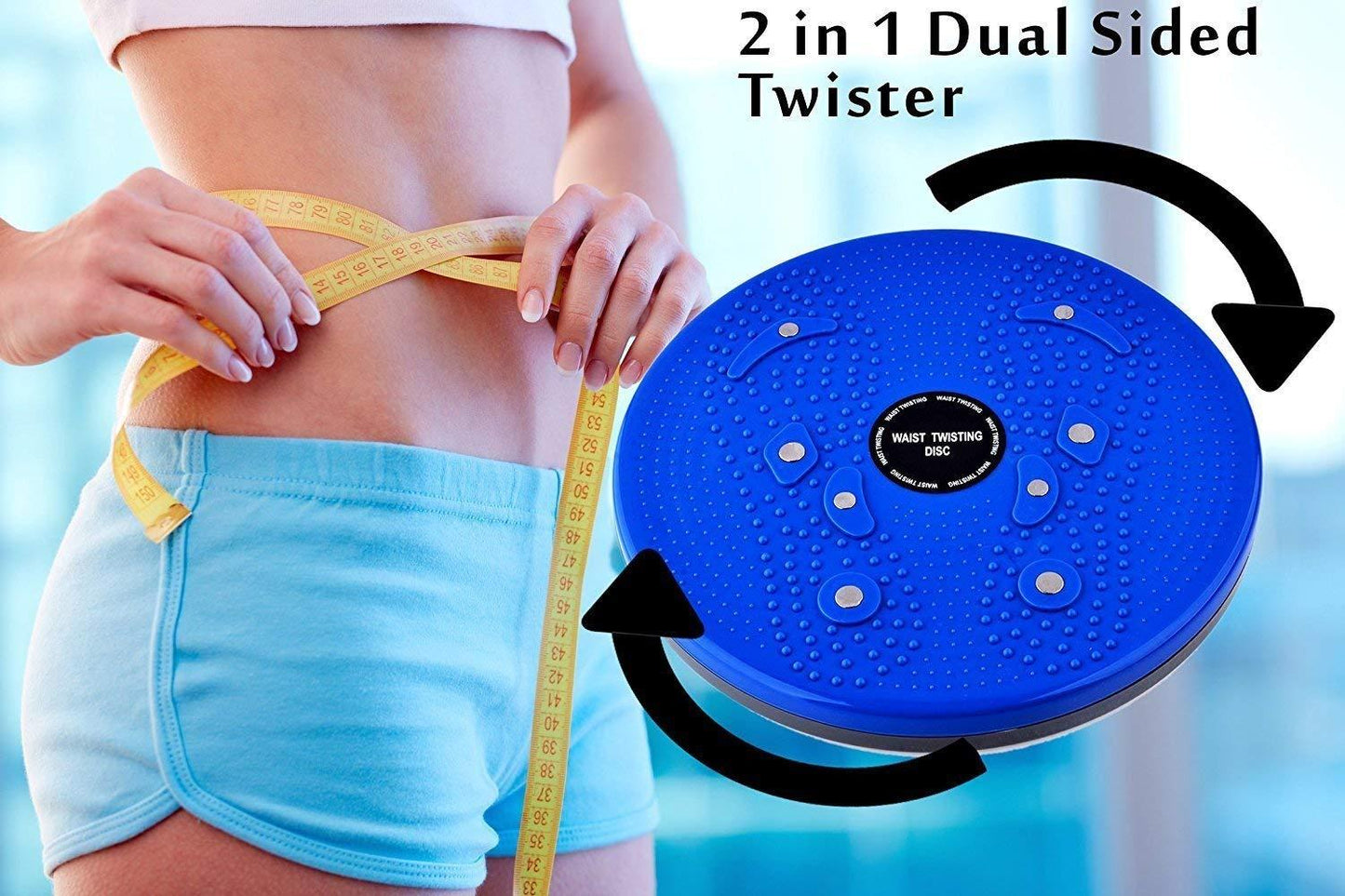 Waist Disk Acupressure Magnet Reflexology Slimming Belly 2 in 1 Belly Twister Now Exerciser (Blue) - Fitness care