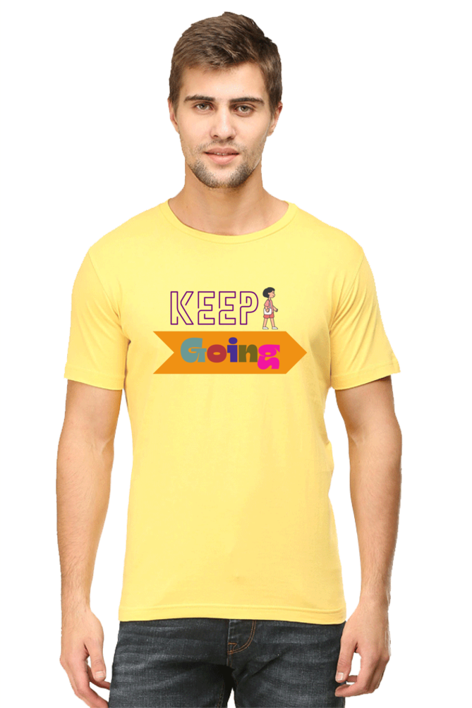 Keep Going Versatile Round Neck T-Shirts for Men