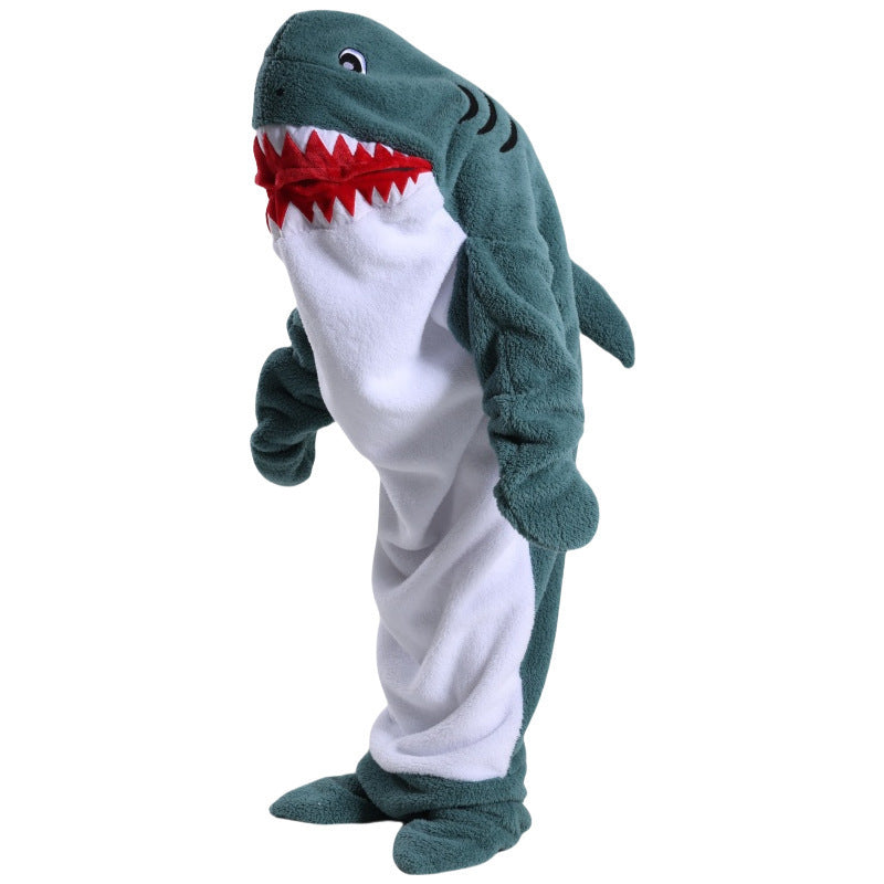 Dolphin & Shark Hooded Blanket – Soft Plush Sleeping Bag for Kids & Adults