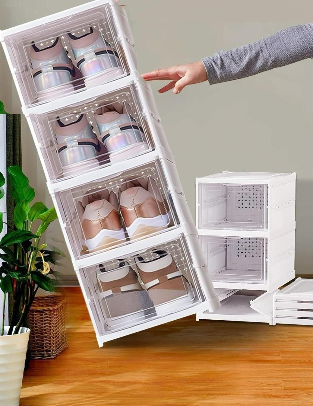 4 Layer Foldable Shoe Rack Organizer - Home Improvement