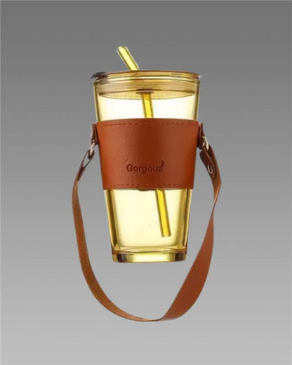 Glass Tumbler with Glass Straw and Lid - Drinkware Collections