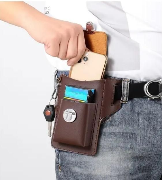 Men's PU Leather Phone Case with Belt Loop - Electronics & Gadgets