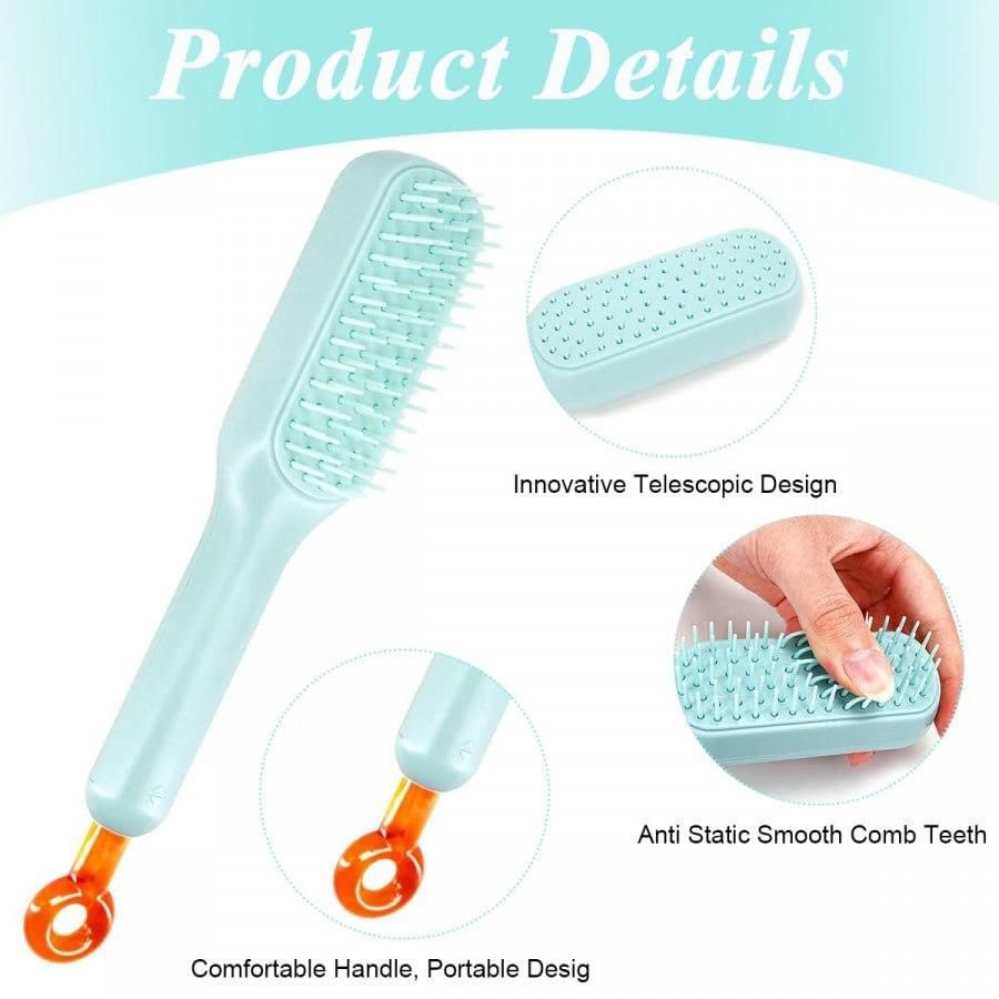 Self-cleaning Anti-static Massage Comb for Adults and Kids- Pack of 1 - Home Appliances