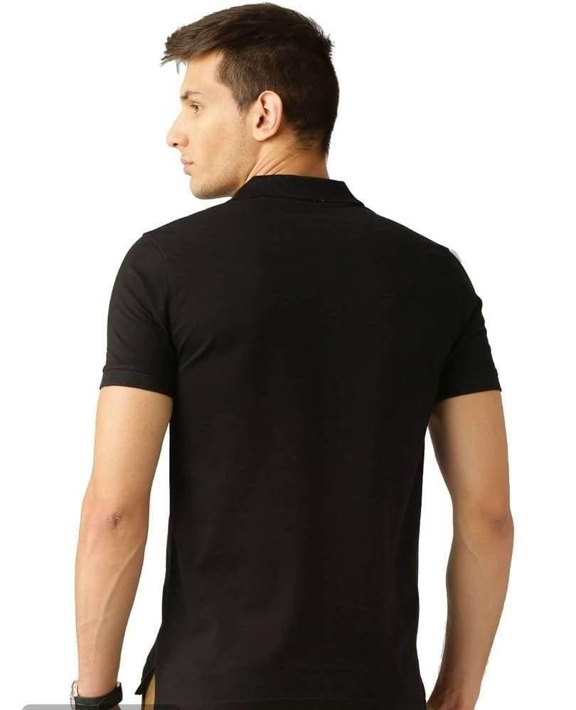 Cotton Blend Solid Half Sleeves Mens Plain Polo Neck T-Shirt (Pack of 4)