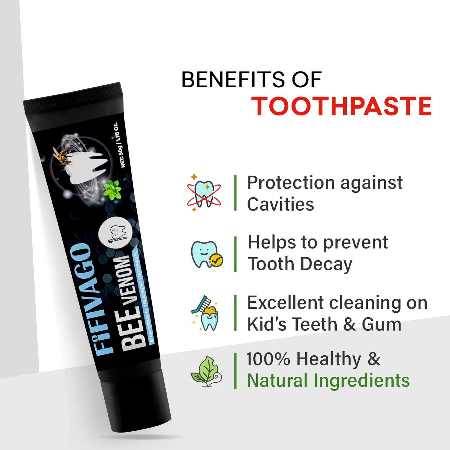 Bee Venom Stain Removal Treatment Toothpaste 50gram - Health Care