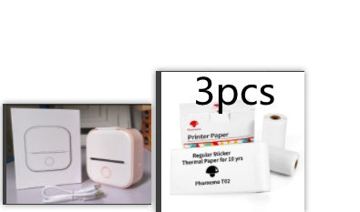 Printer paper packaging with '3 pcs' text and images of printer and paper on a white background