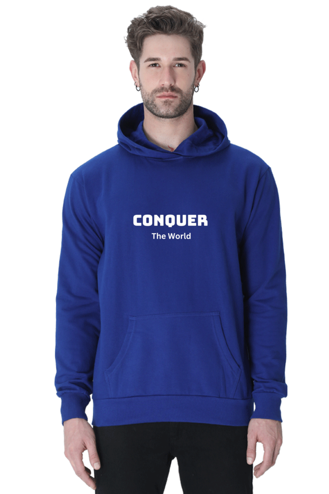 Conquer the world printed hoodies