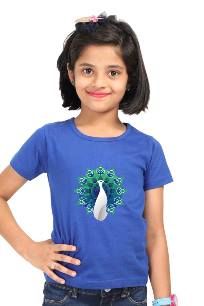 cute peacock stylish Girls Tee