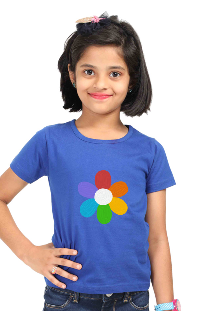 Rain Bow Flower Girls Tees